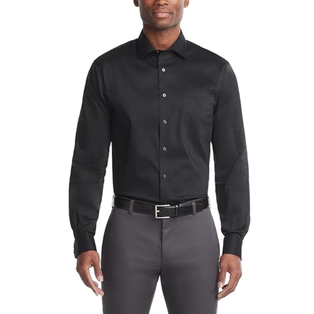 Geoffrey Beene Dark Gray Dress Shirt Office Business Casual Corporate